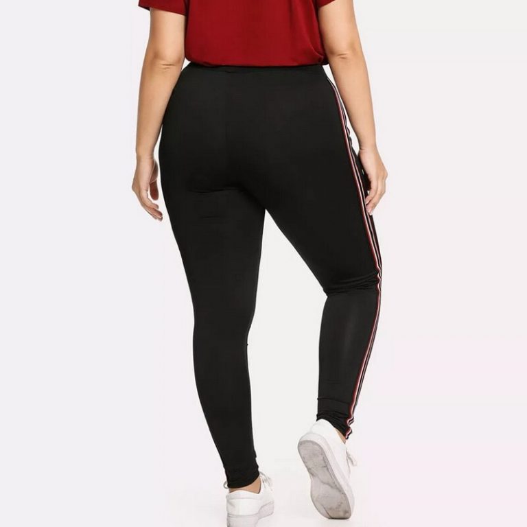 Awesome Gym Leggings with Stripe Plus Size Awesome Leggings Outfit by