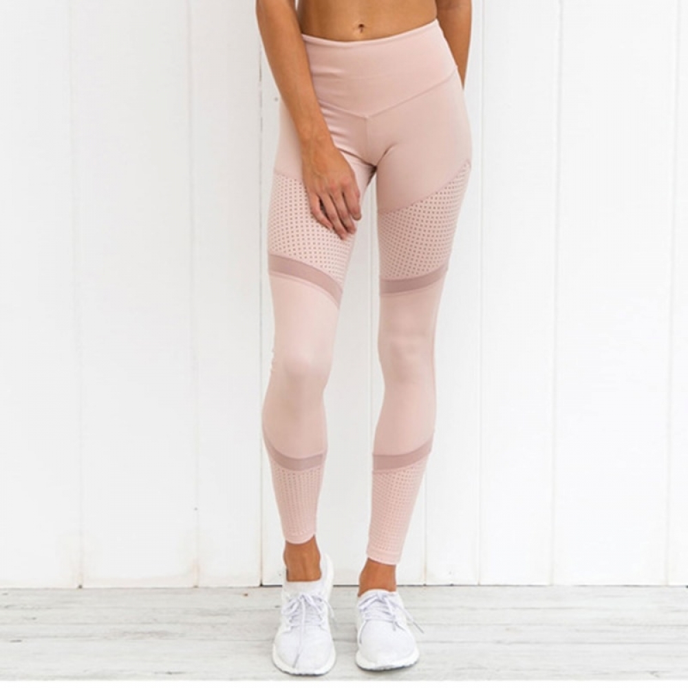 Wish Summer New  Mesh Patchwork Stitching Yoga Fitness Leggings